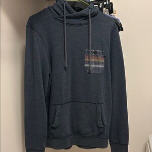 HOLLISTER Blue Hoodie with Striped Pocket!! Good condition!!!